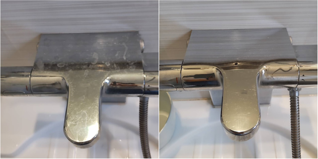 洗面台水栓の水垢・ウロコ取り　掃除クリーニング Before＆After 事例