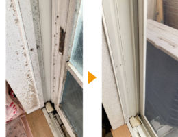 子ども部屋の窓のカビ取りハウスクリーニング事例